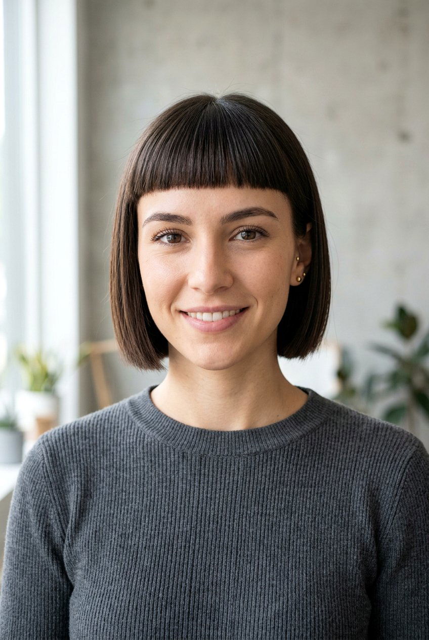 Short Straight Hair With Micro Fringe - 20 short straight hairstyles - 20 short straight hairstyles