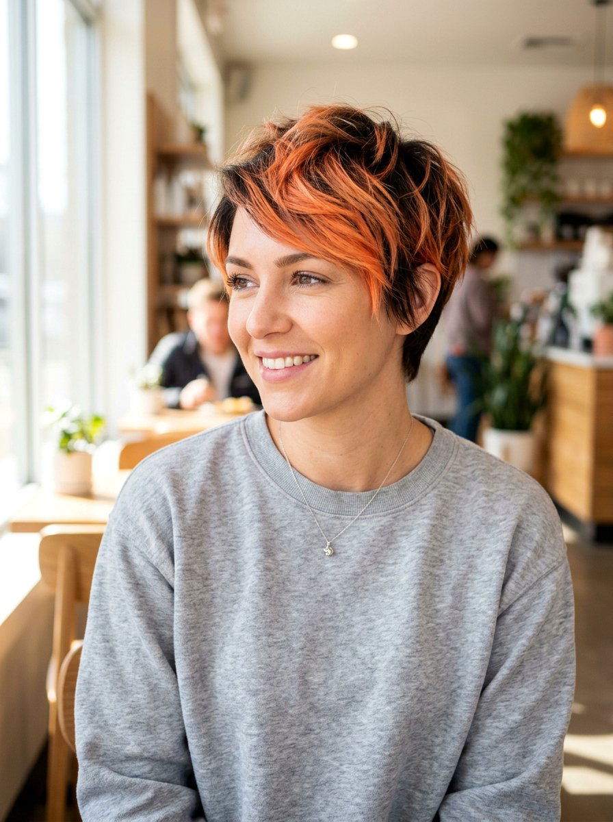 Short Sunset Ombre Pixie - 20 sunset ombre hair color - 20 sunset ombre hair color