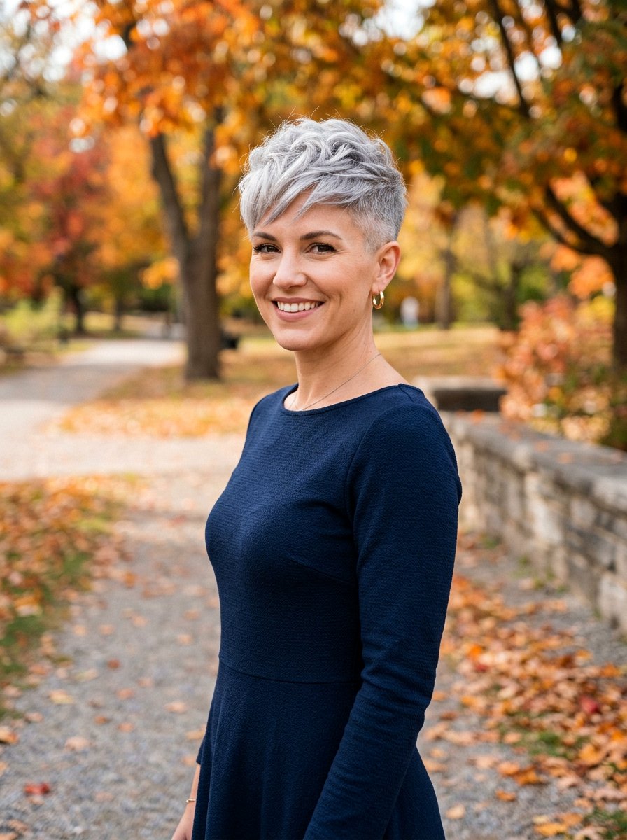 Short Tapered Cut - 20 office hairstyle for mature women over 50 - 20 office hairstyle for mature women over 50