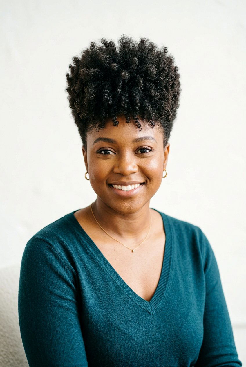 Short Tapered Natural Afro for Round Face - 20 short curly afro hairstyle for women - 20 short curly afro hairstyle for women