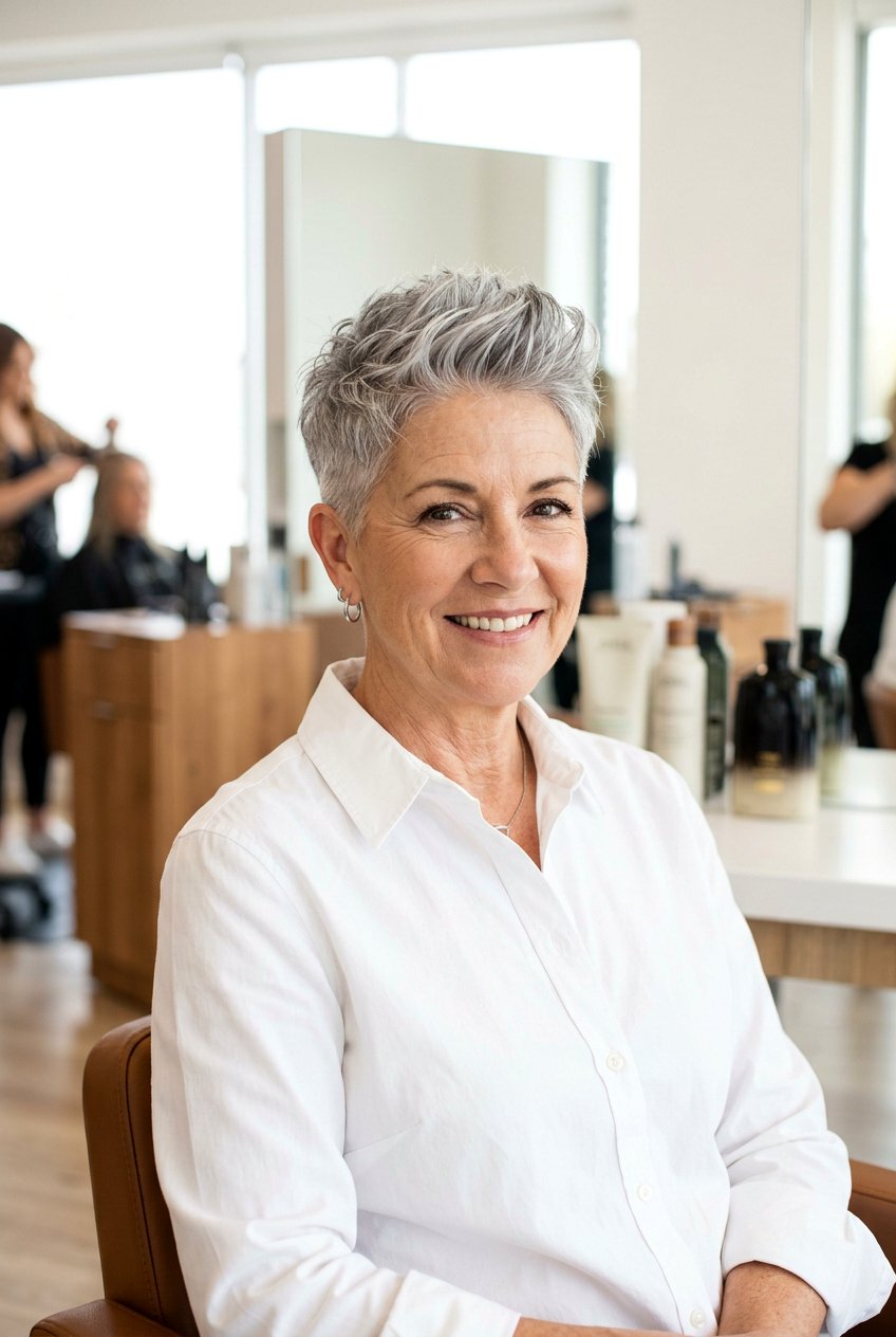 Short Tapered Pixie - 20 natural hairstyles for women over 50 - 20 natural hairstyles for women over 50