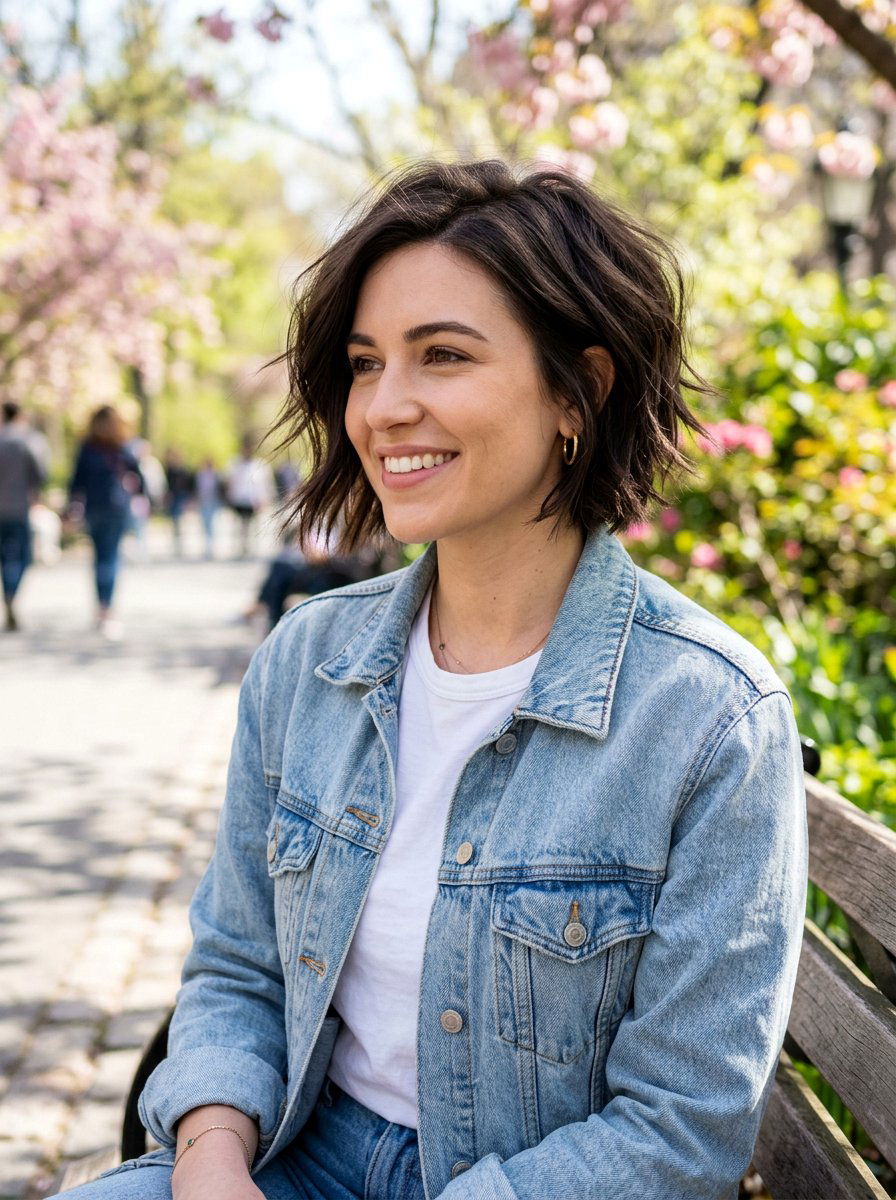 Short Textured Bob Haircut - 20 trendy haircut for college girls 2026 - 20 trendy haircut for college girls 2026