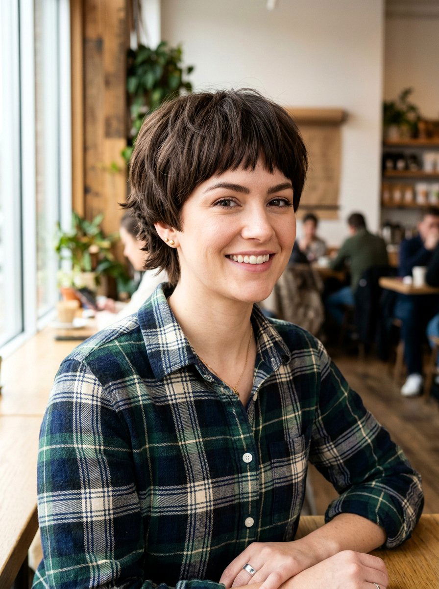 Short Textured Bowl Haircut - 20 flattering haircut for triangle face women - 20 flattering haircut for triangle face women