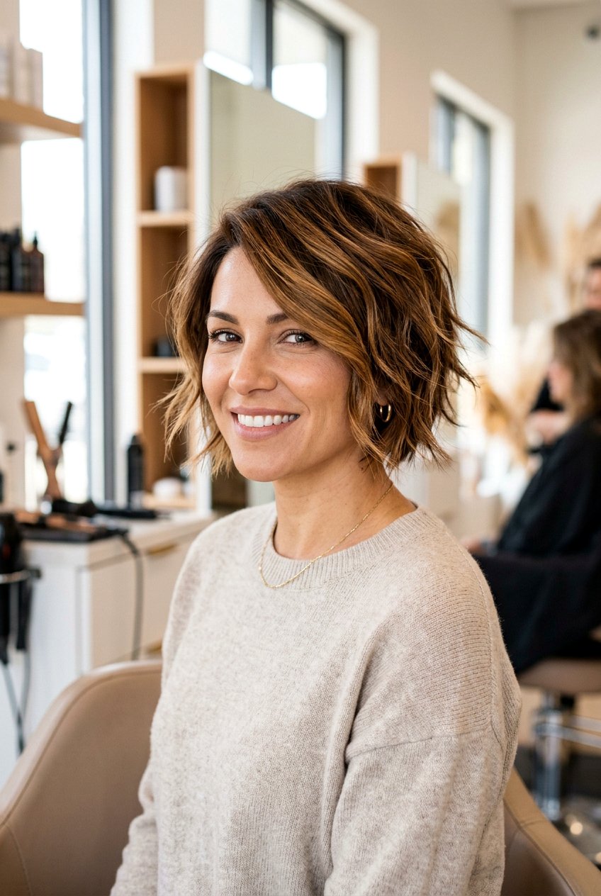 Short Textured Caramel Balayage Hair - 20 caramel balayage for short hair - 20 caramel balayage for short hair