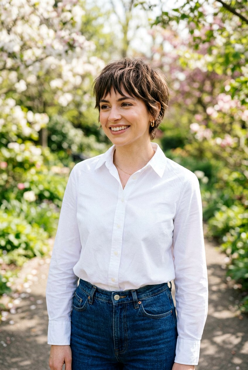 Short Textured Crop With Piecey Bangs - 20 low maintenance haircut for women with bangs - 20 low maintenance haircut for women with bangs