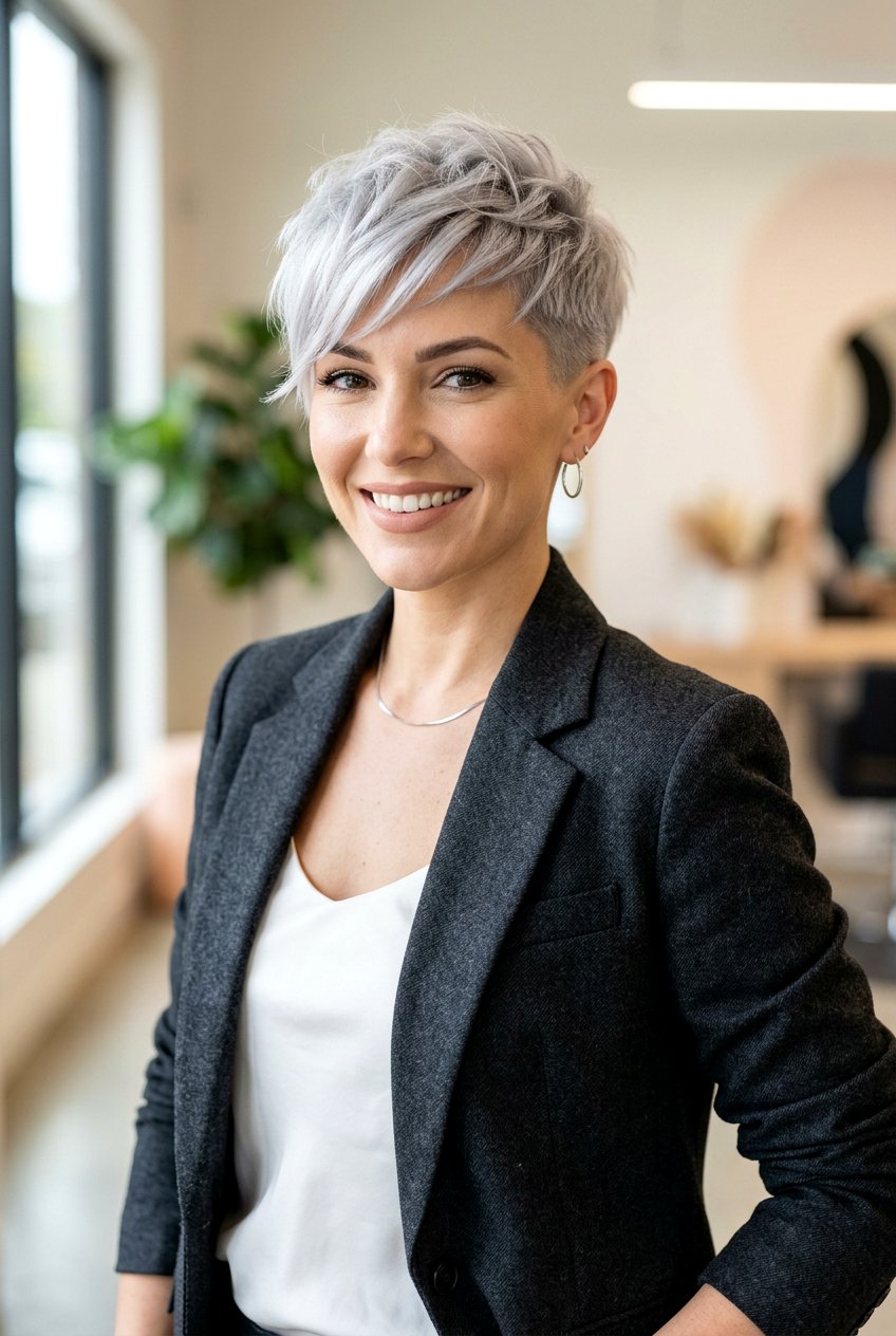 Short Textured Crop With Tapered Sides - 20 polished layered haircut for work - 20 polished layered haircut for work