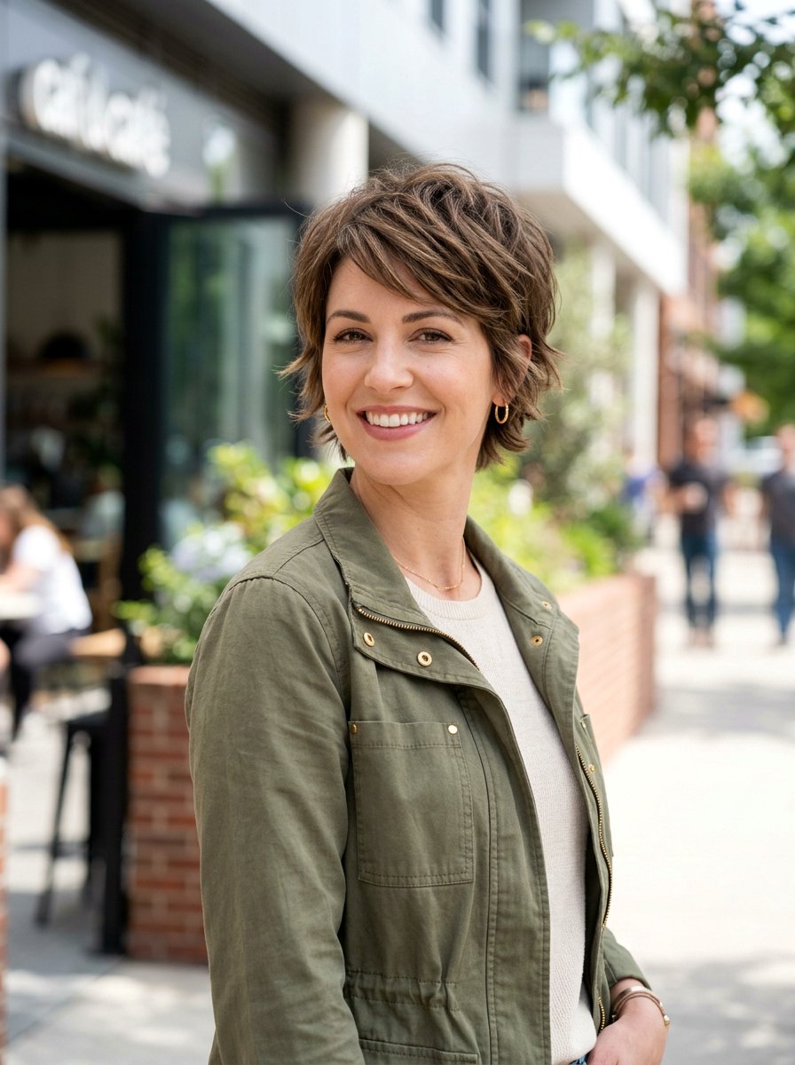 Short Textured Haircut With Feathered Crown - 20 short haircut with feathered crown - 20 short haircut with feathered crown