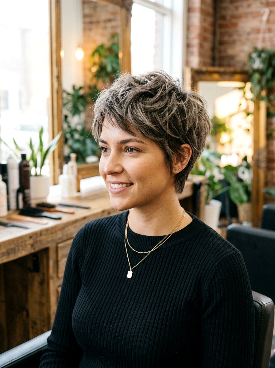 Short Textured Pixie for Date Night - 20 date night hairstyle for medium hair - 20 date night hairstyle for medium hair