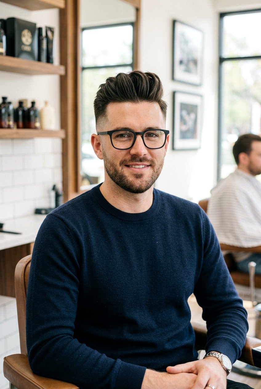 Short Textured Quiff - 20 men haircut with glasses mature style - 20 men haircut with glasses mature style