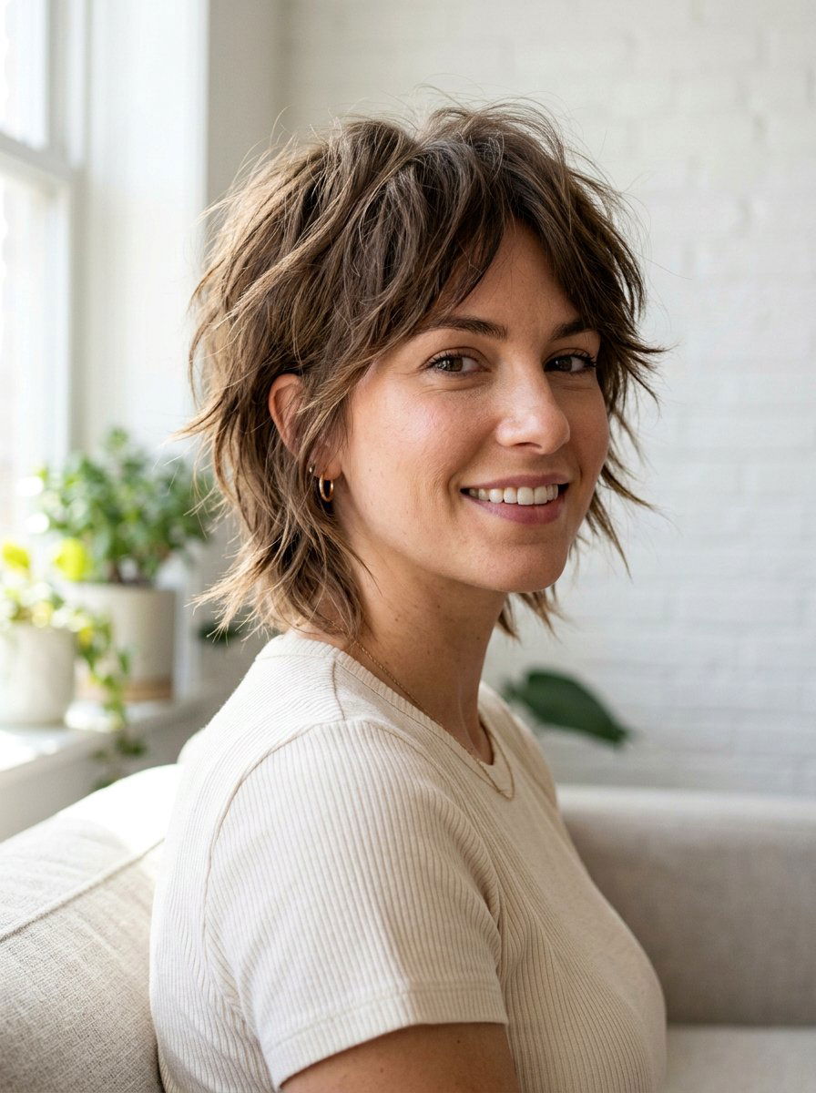 Short Textured Shag - 20 easy shag styling ideas for women - 20 easy shag styling ideas for women