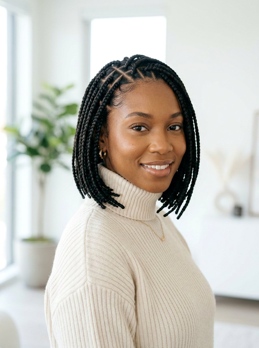 Short Triangle Part Box Braids - 20 triangle part box braids - 20 triangle part box braids