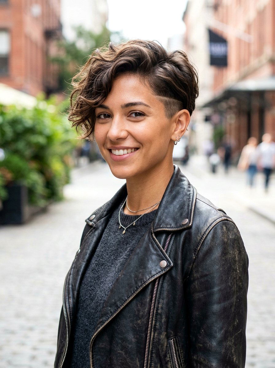 Short Wavy Bixie With Undercut - 20 wavy bixie haircut for thick hair - 20 wavy bixie haircut for thick hair