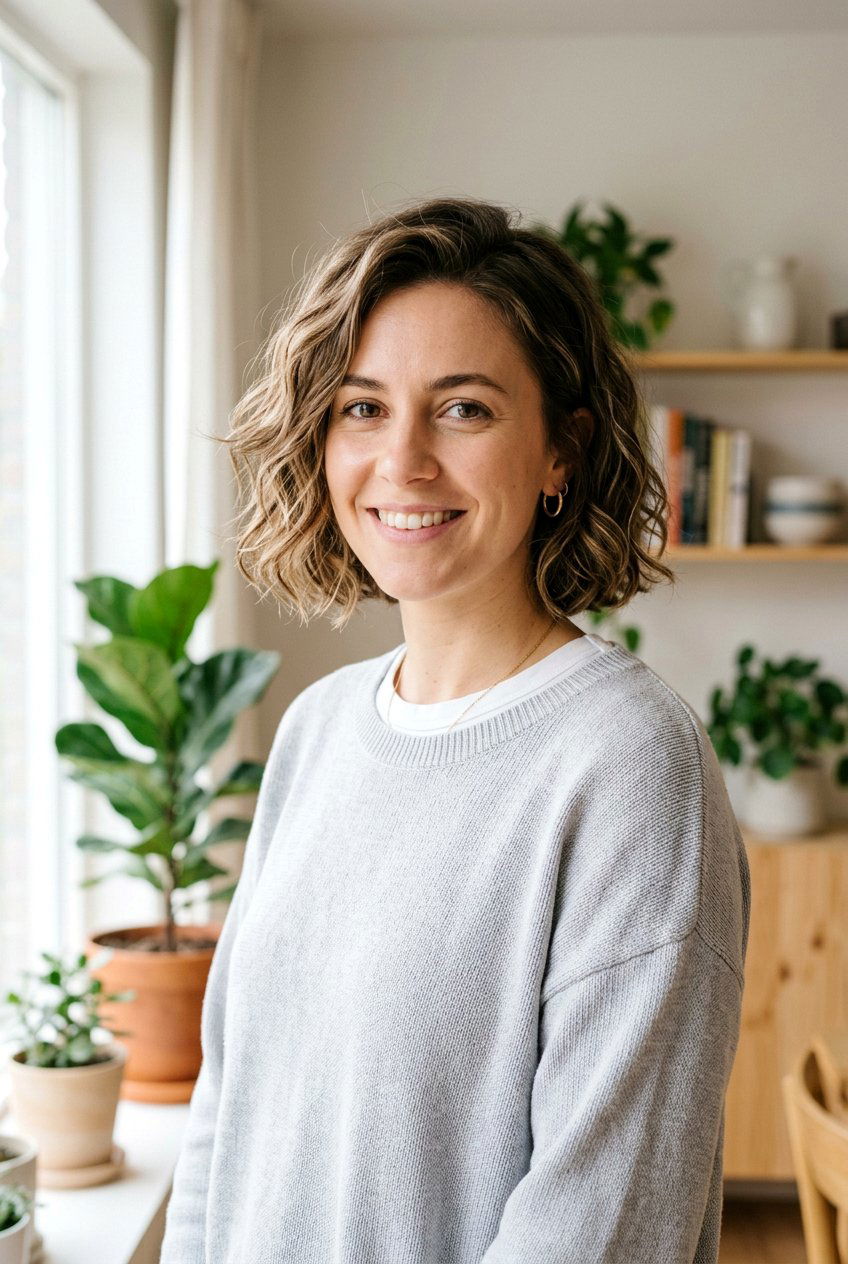 Short Wavy Bob With Natural Texture - 20 low maintenance wavy haircut - 20 low maintenance wavy haircut