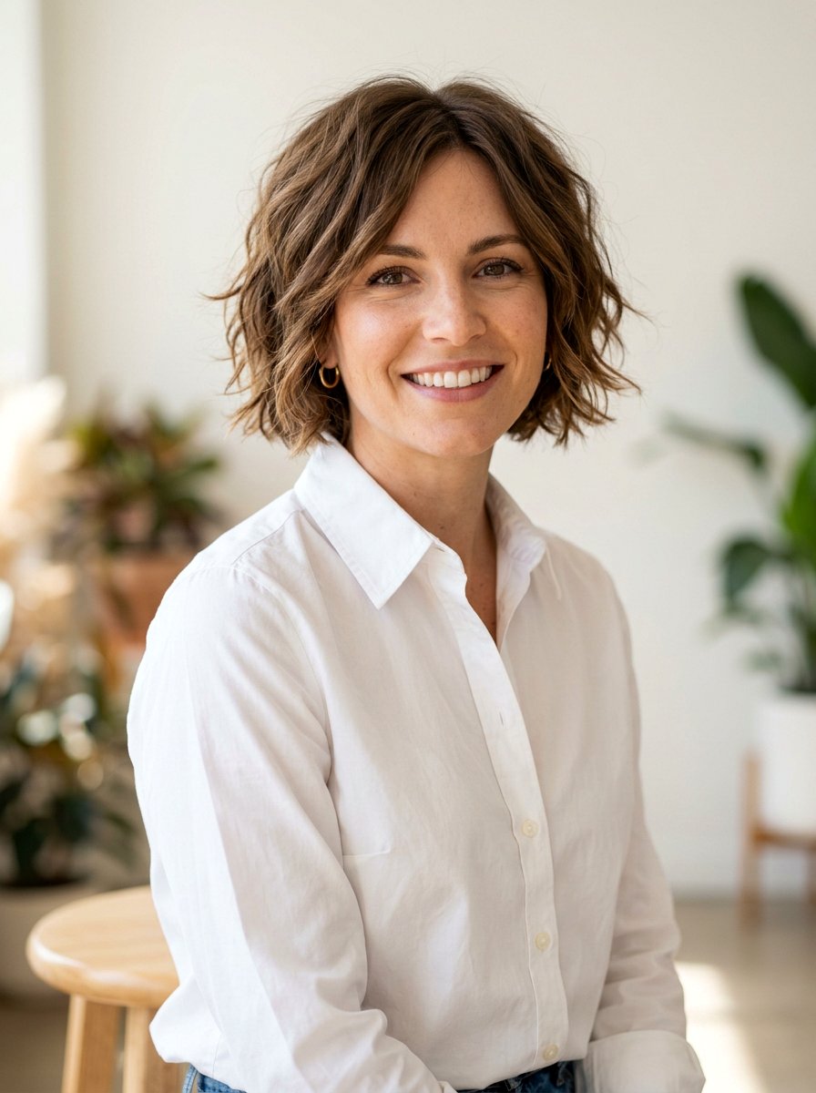 Short Wavy Layered Bob - 20 wavy layered haircut for thick hair women - 20 wavy layered haircut for thick hair women