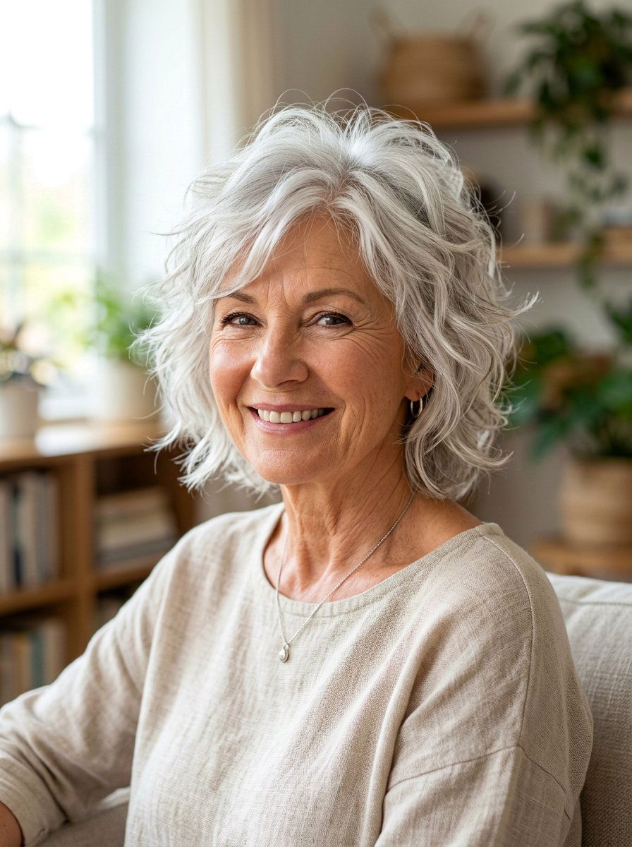 Short Wavy Shag Haircut - 20 wavy shag haircut for women over 60 - 20 wavy shag haircut for women over 60