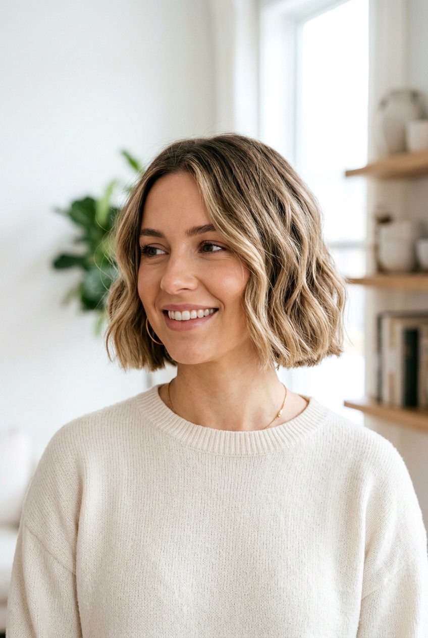 Short blunt wavy cut - 20 short wavy hairstyles - 20 short wavy hairstyles