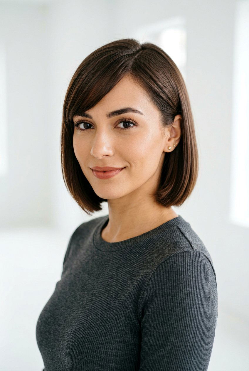 Short bob side bangs - 20 side swept bangs hairstyles - 20 side swept bangs hairstyles