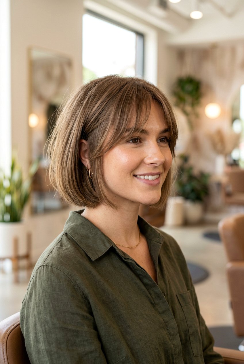 Short bob with curtain bangs - 20 curtain bangs hairstyles - 20 curtain bangs hairstyles