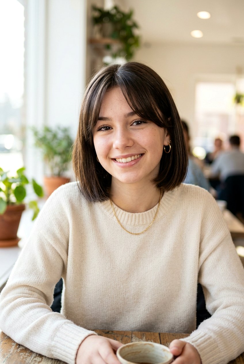 Short bob with curtain bangs - 20 hairstyles for teenage girls - 20 hairstyles for teenage girls