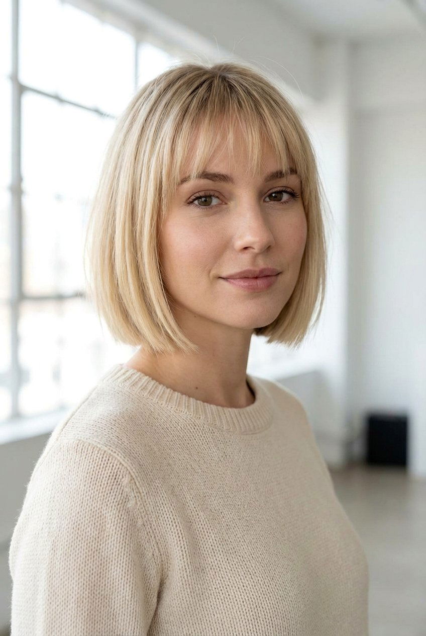 Short bob with wispy bangs - 20 wispy bangs haircut - 20 wispy bangs haircut