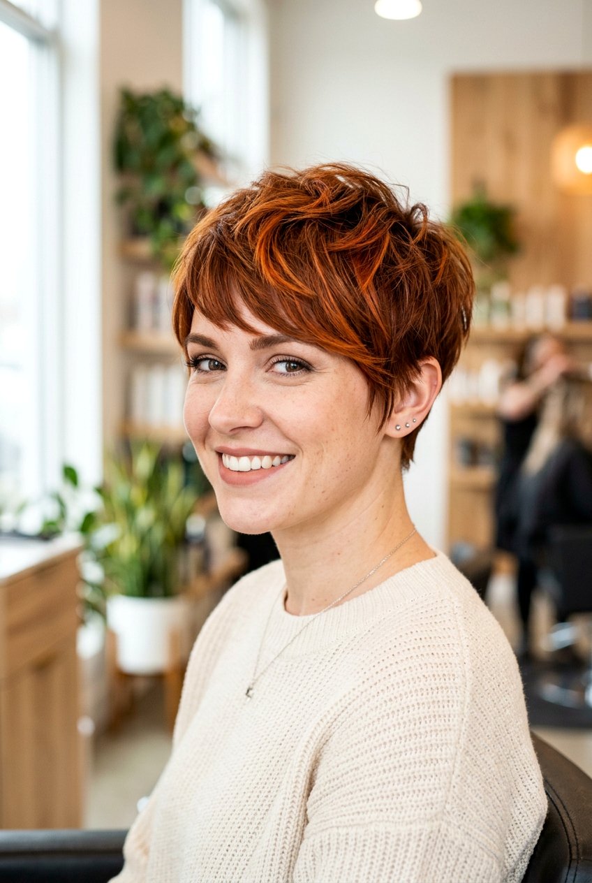 Short cinnamon copper pixie - 20 cinnamon copper hair - 20 cinnamon copper hair
