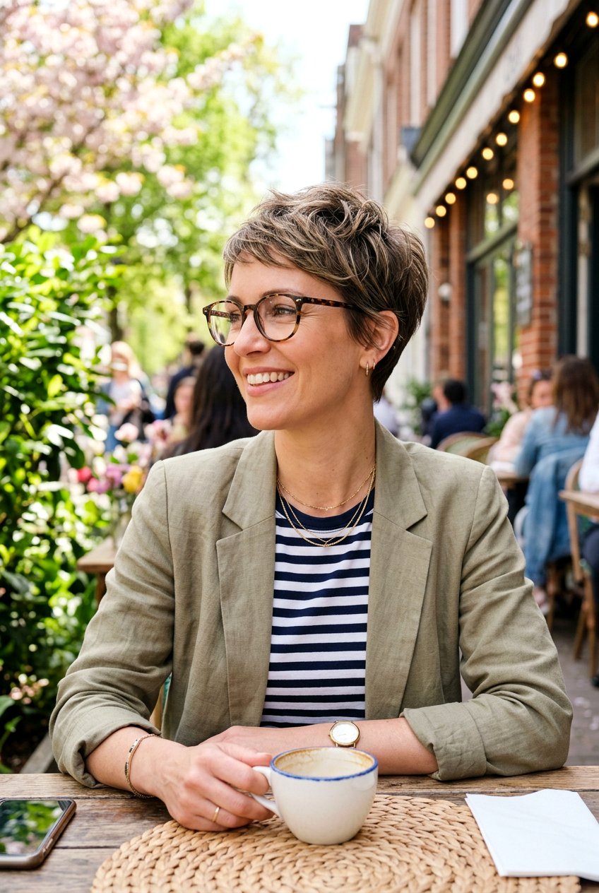 Short feathered pixie for glasses - 20 feathered pixie for women with glasses - 20 feathered pixie for women with glasses