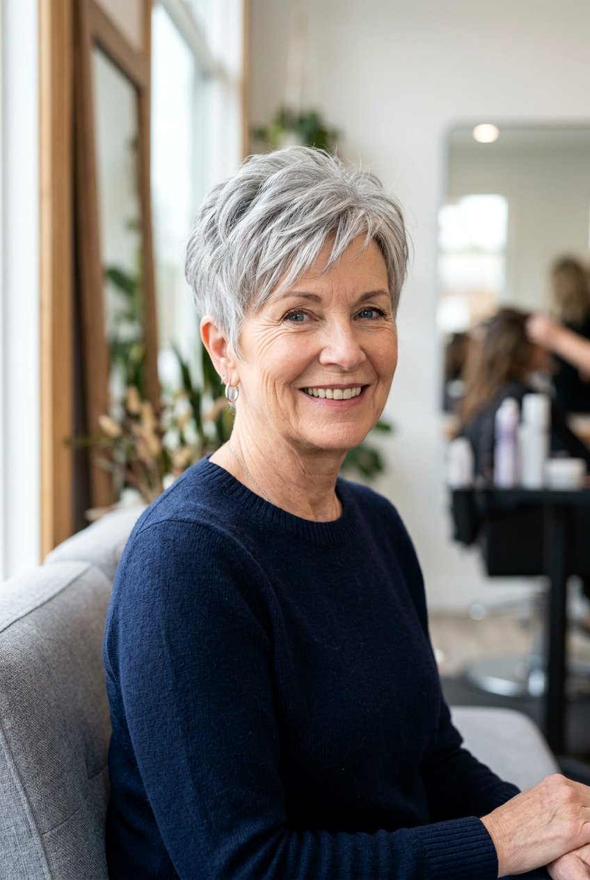 Short gray pixie cut - 20 gray hairstyles for older women - 20 gray hairstyles for older women