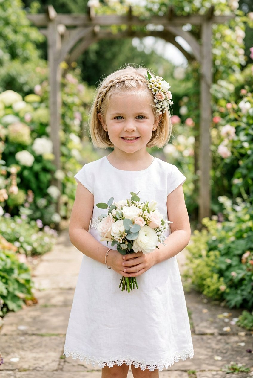 Short hair braided crown flower girl - 20 flower girl braided crown - 20 flower girl braided crown