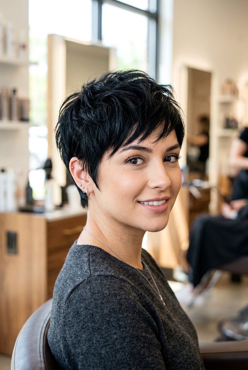 Short jet black pixie cut - 20 jet black hair color - 20 jet black hair color