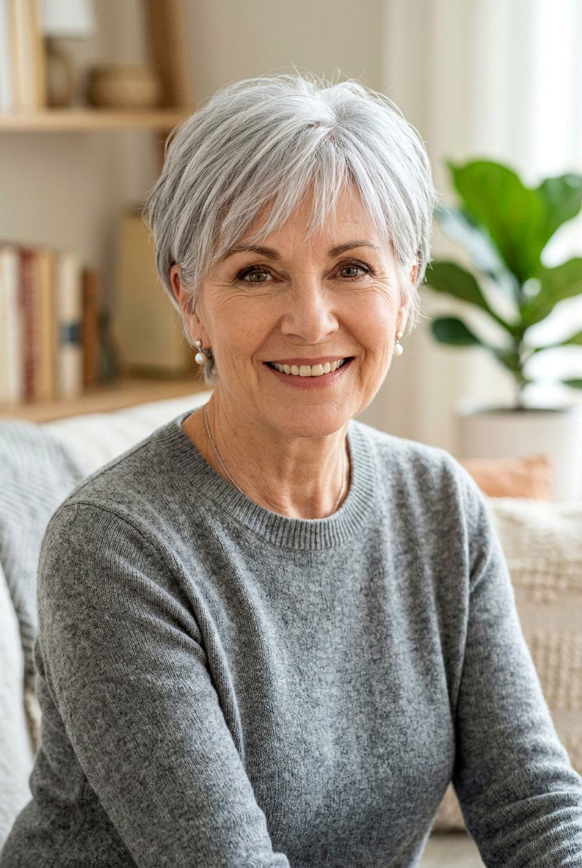 Short pixie cut with wispy bangs - 20 wispy bangs for mature women - 20 wispy bangs for mature women