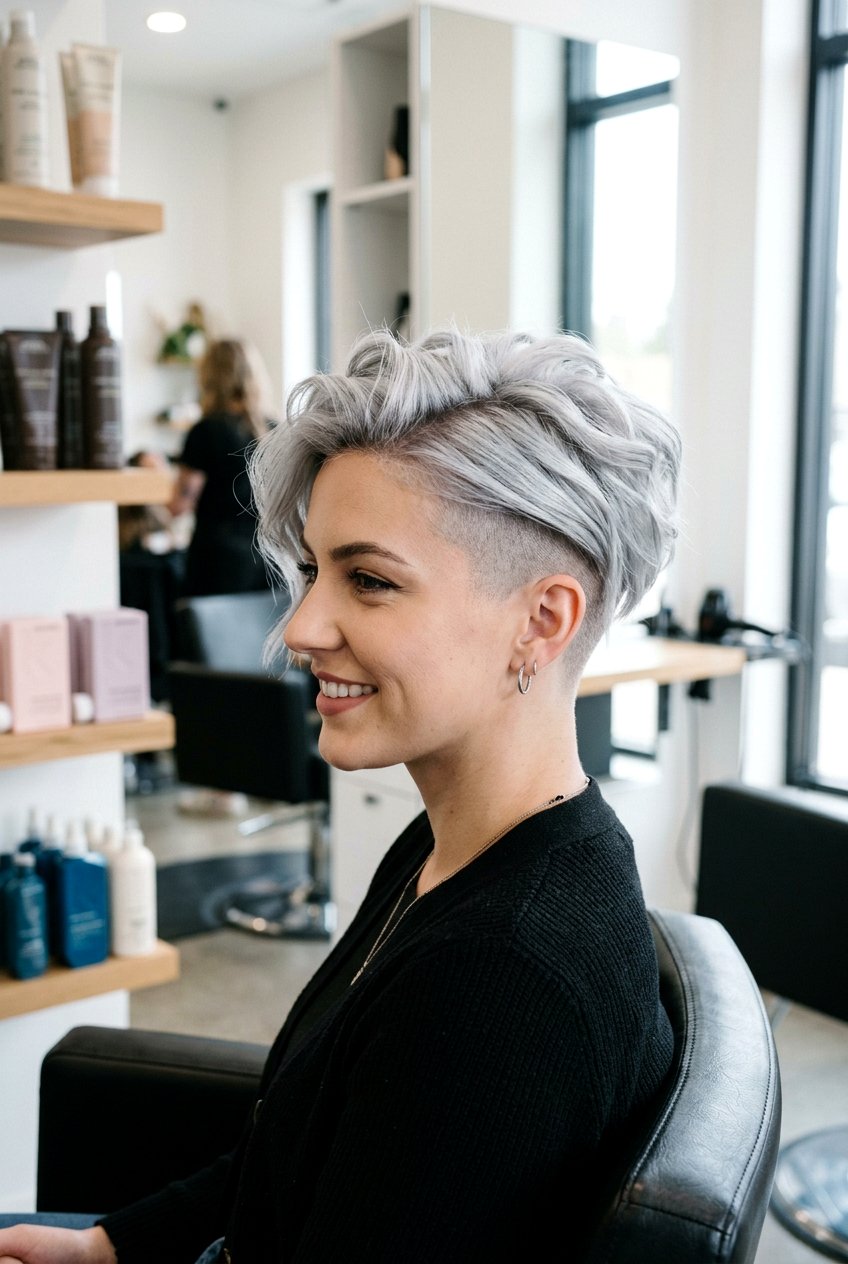 Short silver undercut - 20 short gray hairstyles - 20 short gray hairstyles