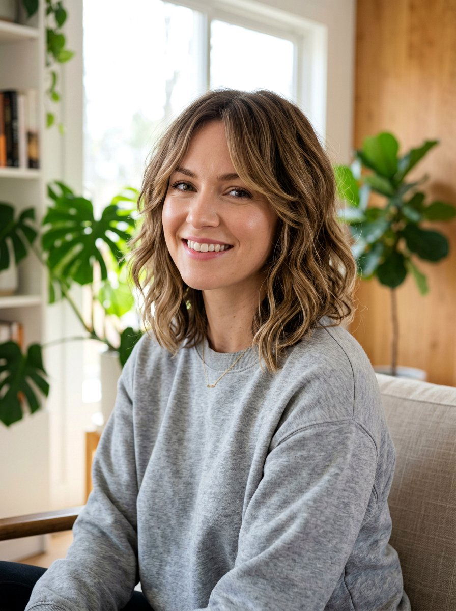 Shorter Wavy Lob With Face Framing Layers - 20 wavy lob with face framing layers - 20 wavy lob with face framing layers