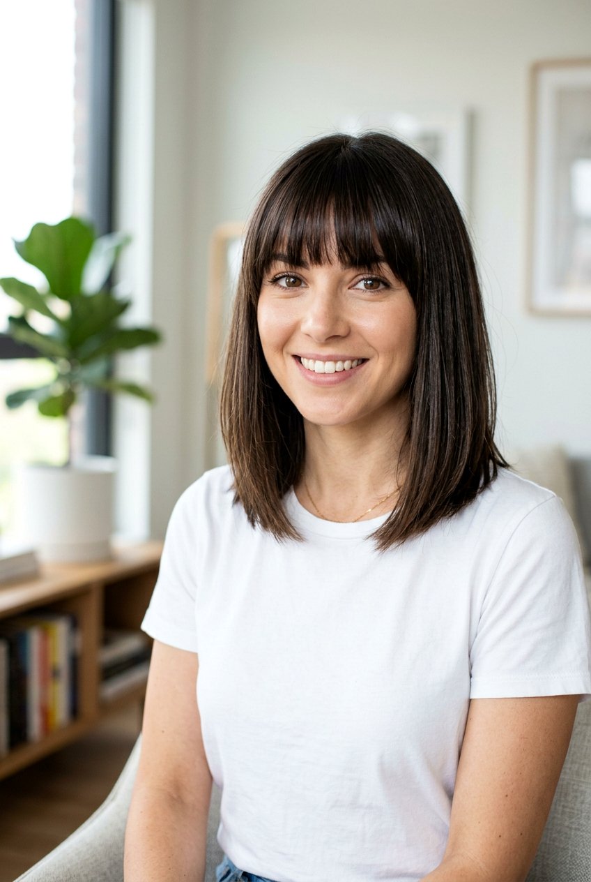 Shoulder Grazing Bob Haircut With Bangs - 20 shoulder grazing bob haircut - 20 shoulder grazing bob haircut