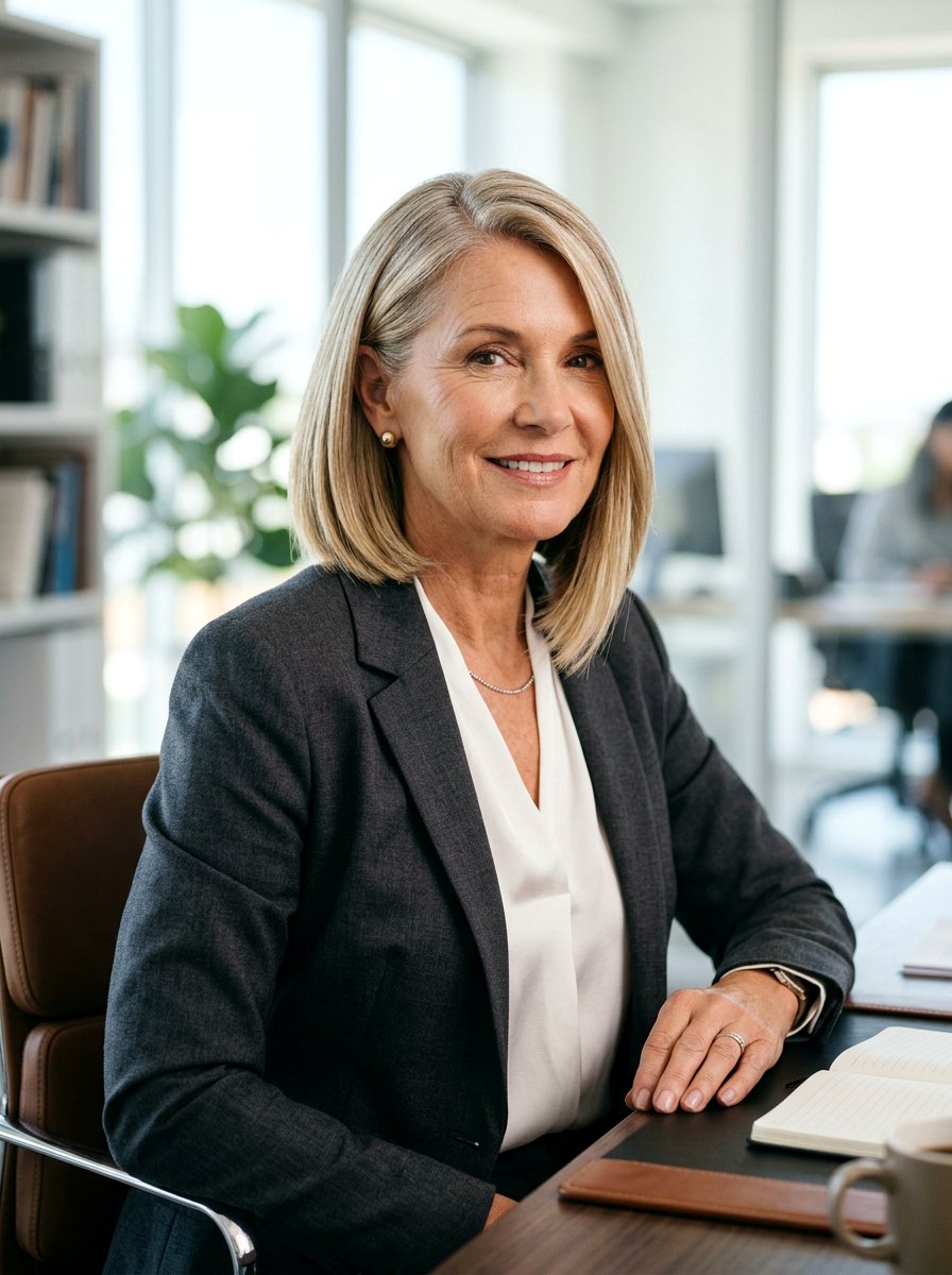 20 Elegant Polished Shoulder Length Hairstyle for Older Women