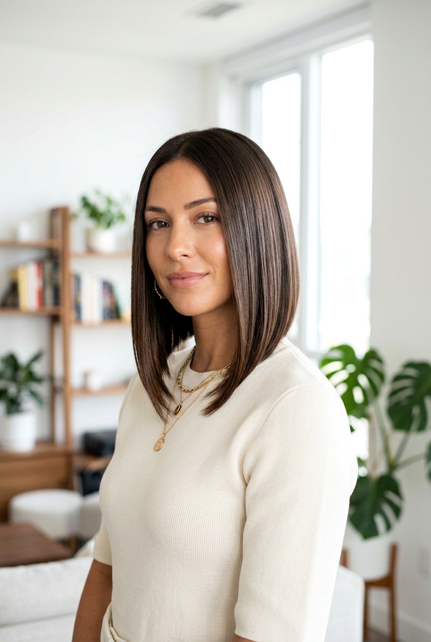 Shoulder Length Angled Glass Bob - 20 glass hair haircut for shoulder length hair - 20 glass hair haircut for shoulder length hair