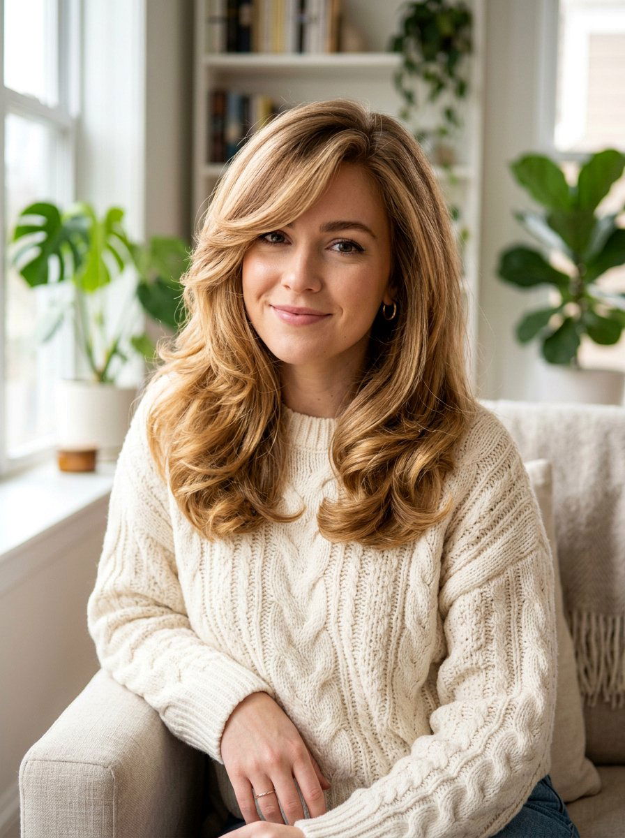 Shoulder Length Blowout With Side Bangs - 20 haircut to fix heavy bangs - 20 haircut to fix heavy bangs