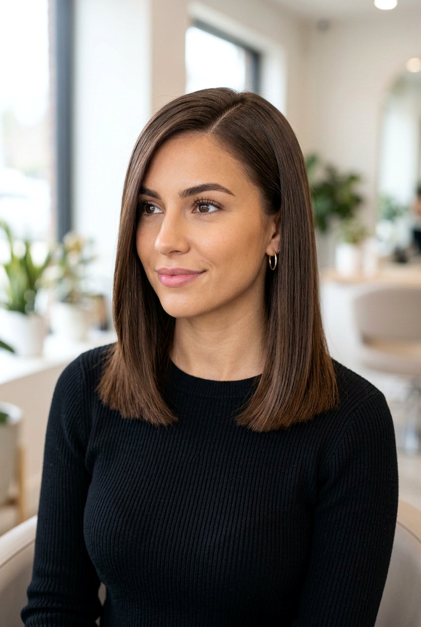 Shoulder Length Blunt Cut - 20 haircuts for heart shaped face - 20 haircuts for heart shaped face