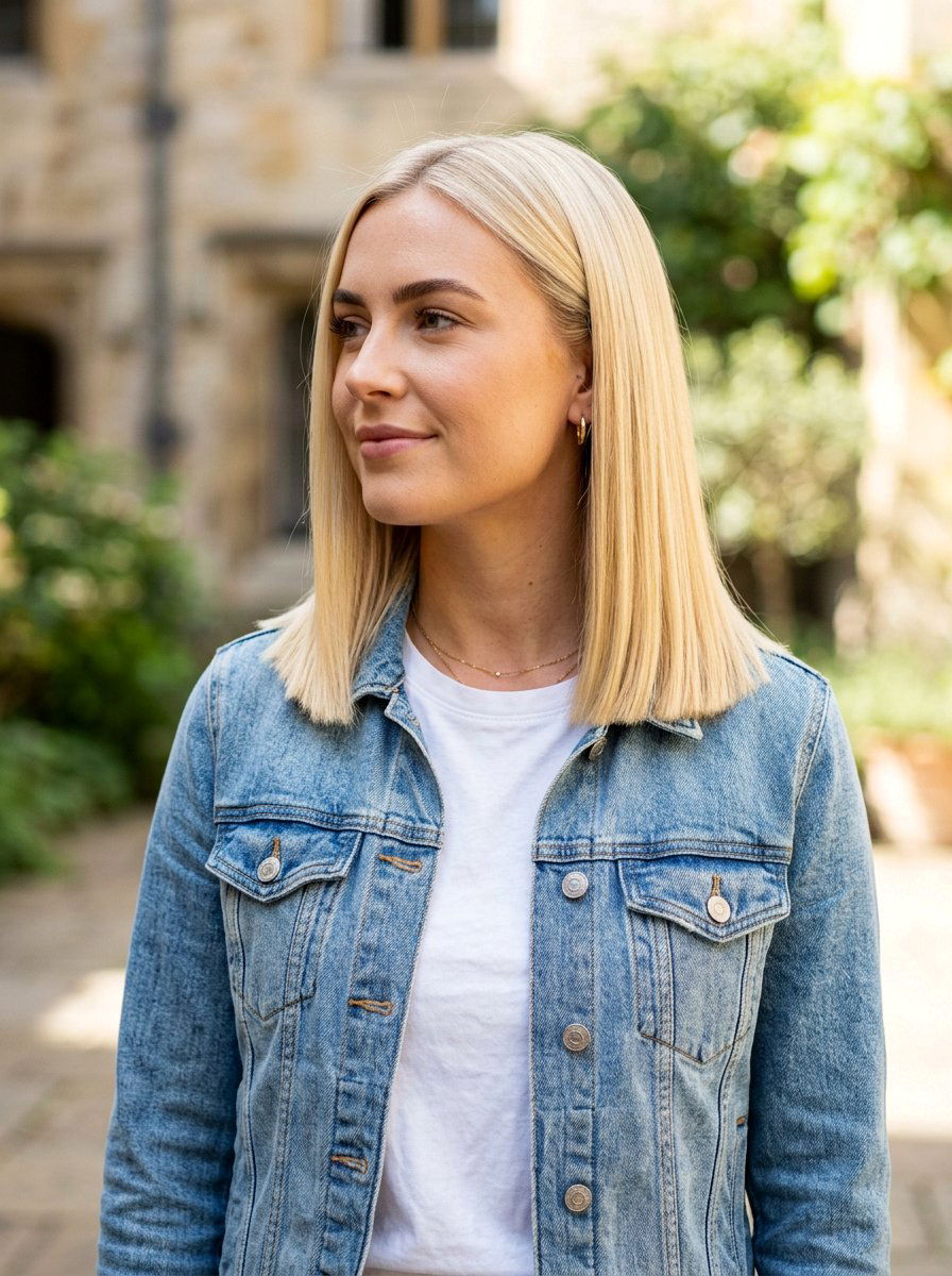 Shoulder Length Blunt Cut - 20 one length haircut for fine hair - 20 one length haircut for fine hair