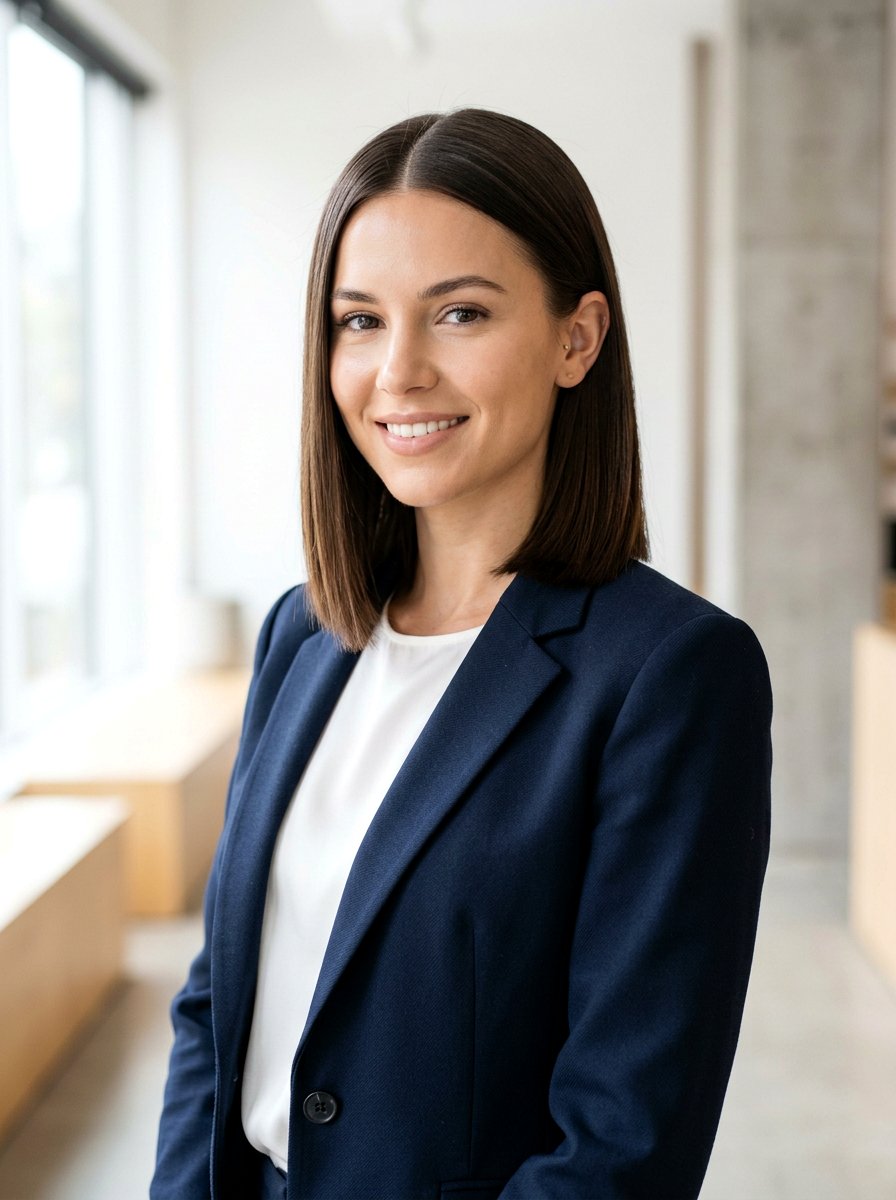 Shoulder Length Blunt Cut For Professional Look - 20 shoulder length work hairstyles - 20 shoulder length work hairstyles