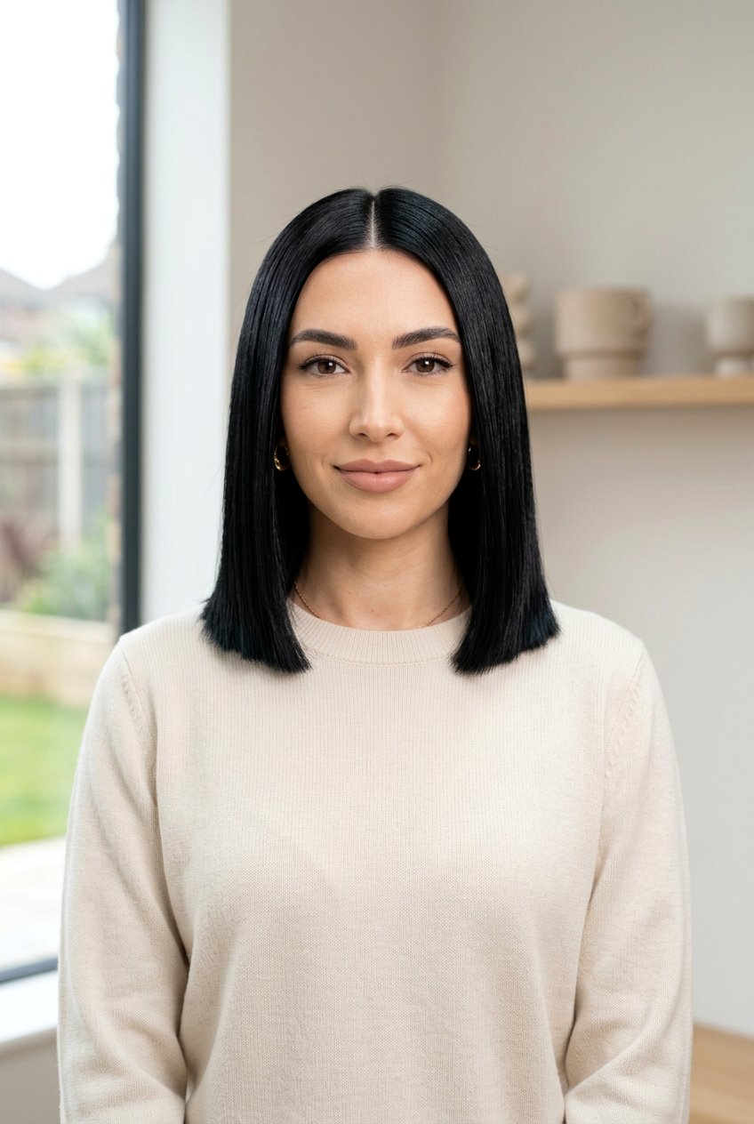 Shoulder Length Blunt Glass Bob - 20 glass hair haircut for shoulder length hair - 20 glass hair haircut for shoulder length hair