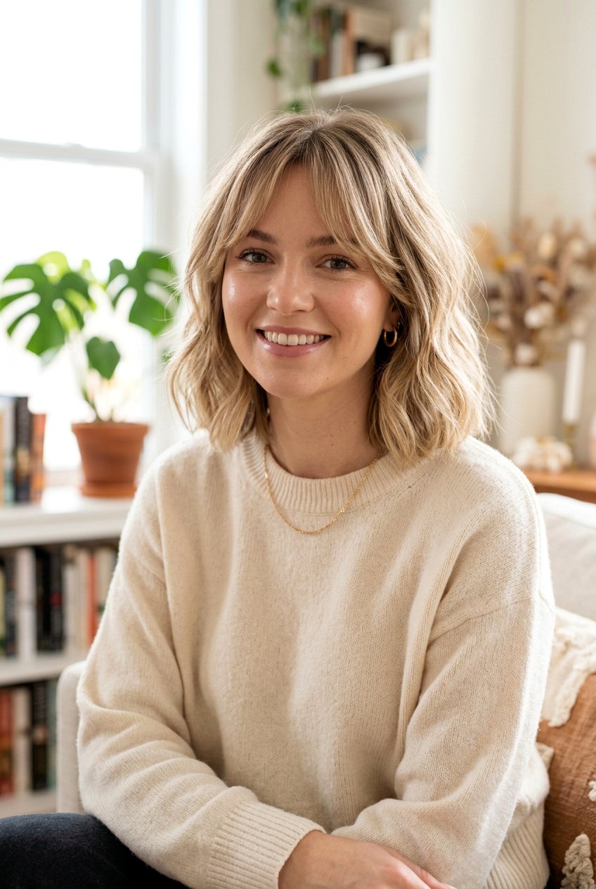 Shoulder Length Bob With Curtain Bangs For Fine Hair - 20 shoulder length haircut for fine hair with bangs - 20 shoulder length haircut for fine hair with bangs