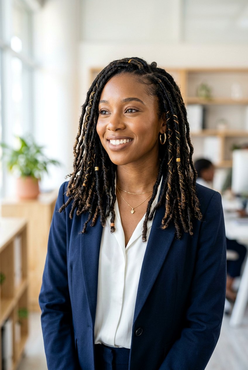 Shoulder Length Boho Faux Locs - 20 boho faux loc hairstyles - 20 boho faux loc hairstyles