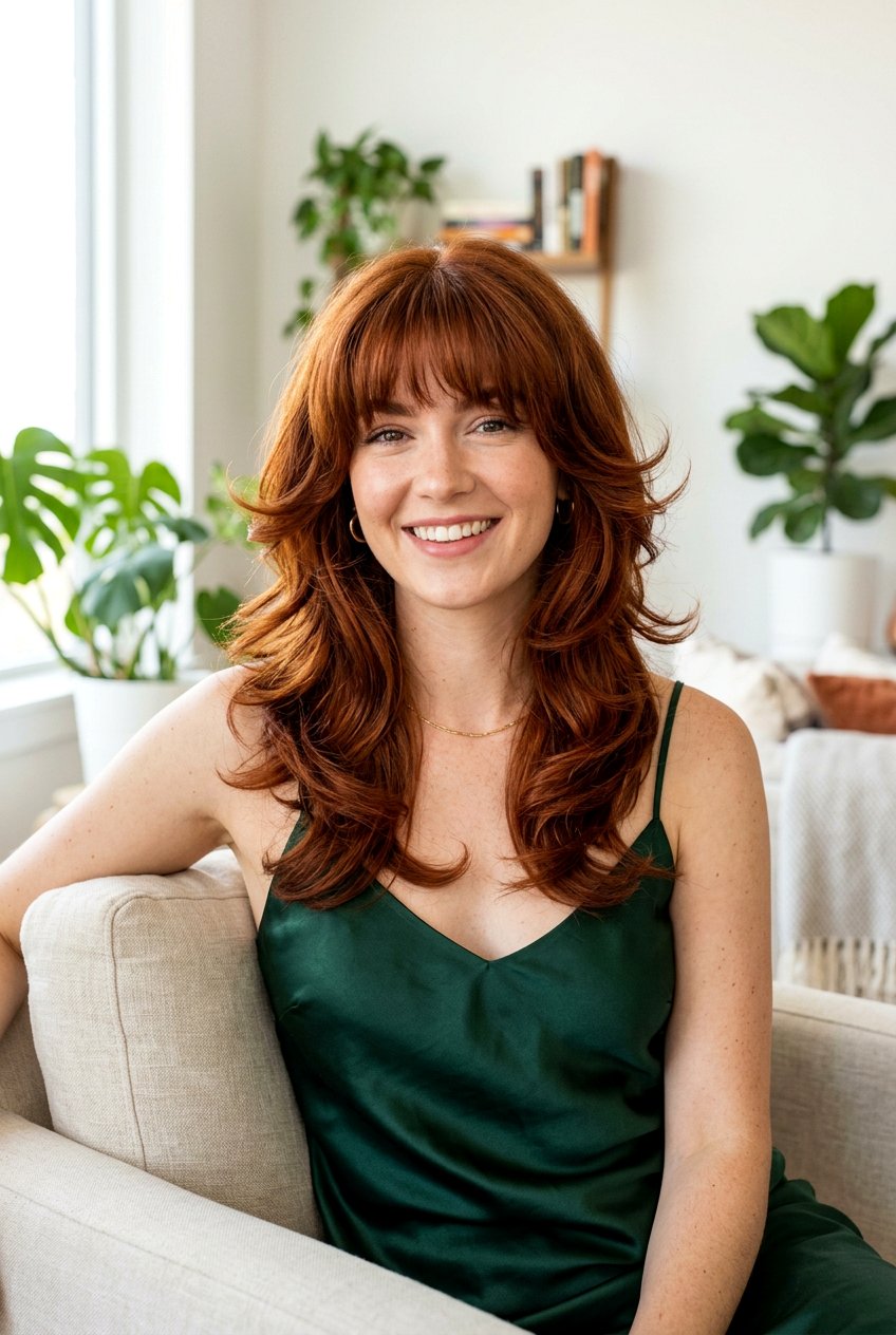 Shoulder Length Butterfly Cut With Bangs - 20 wispy fringe with shoulder length hair - 20 wispy fringe with shoulder length hair