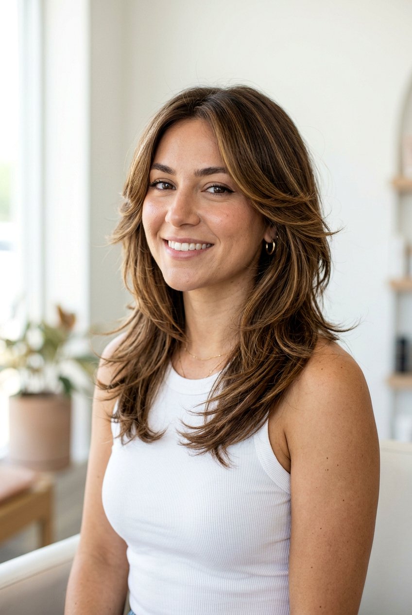 Shoulder Length Butterfly Haircut With Face Framing - 20 shoulder length butterfly haircut - 20 shoulder length butterfly haircut