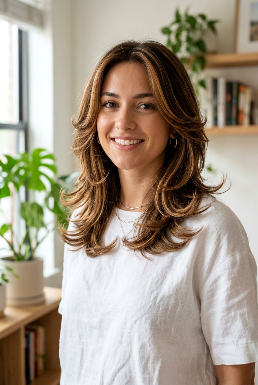 Shoulder Length Butterfly Layers - 20 medium butterfly haircut with curtain bangs - 20 medium butterfly haircut with curtain bangs