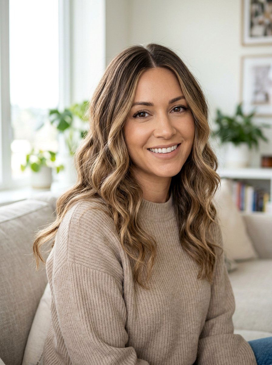 Shoulder Length Center Part Cut With Highlights - 20 shoulder length haircut with center part - 20 shoulder length haircut with center part