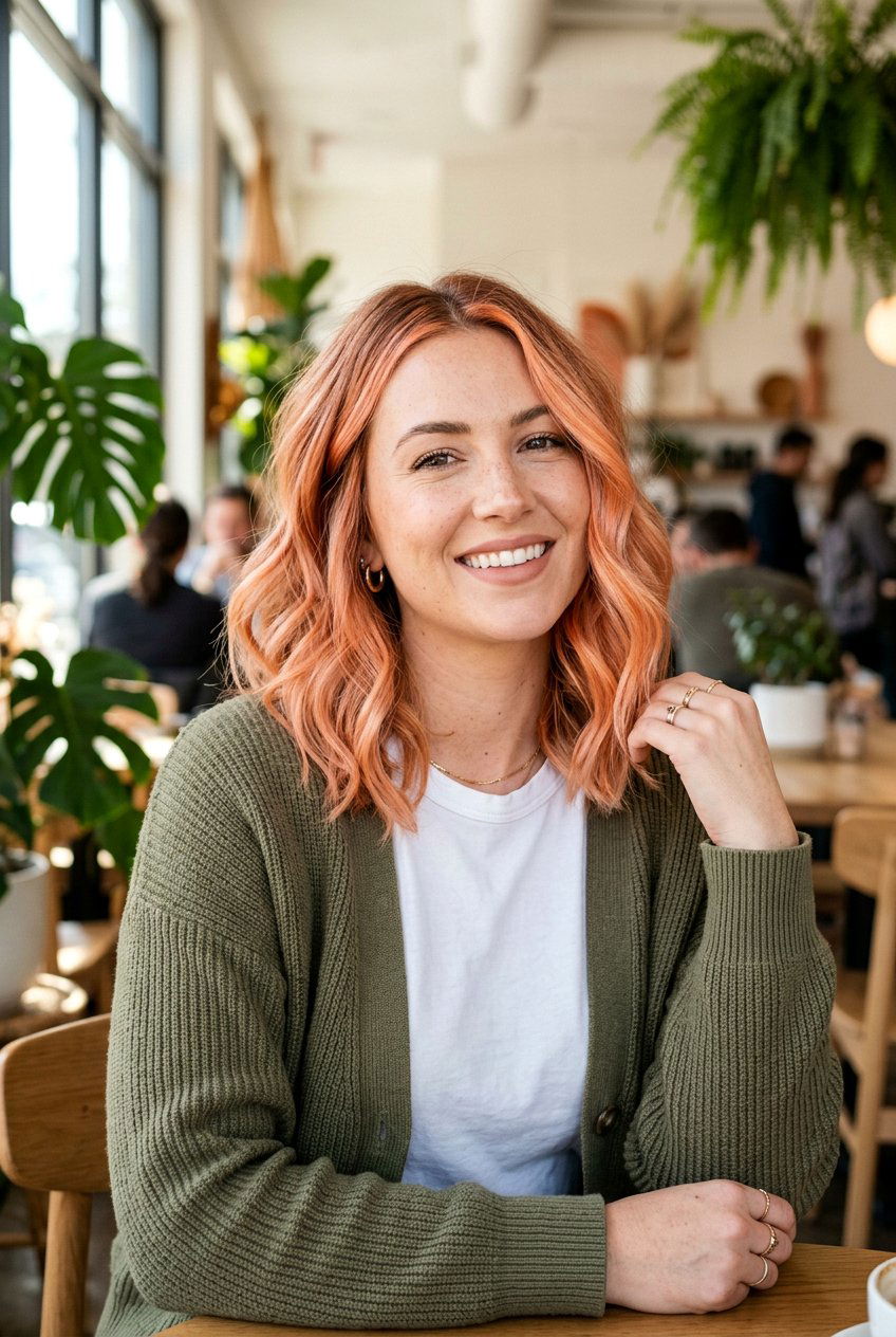 20 Vibrant Coral Peach Balayage Ideas For Your Next Look