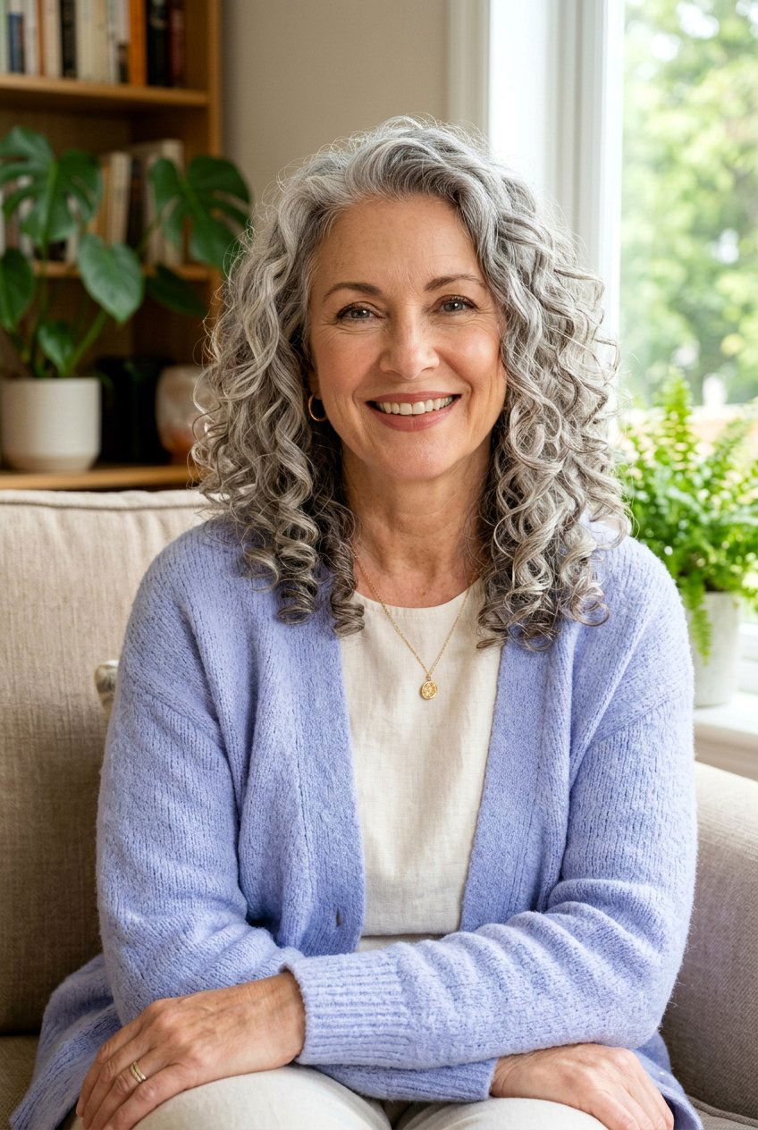 Shoulder Length Curls - 20 natural hairstyles for women over 50 - 20 natural hairstyles for women over 50