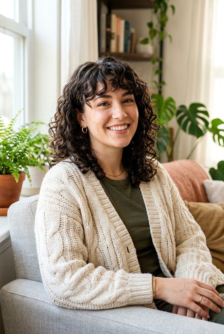 Shoulder Length Curly Cut With Side Bangs - 20 curly haircut with side bangs - 20 curly haircut with side bangs