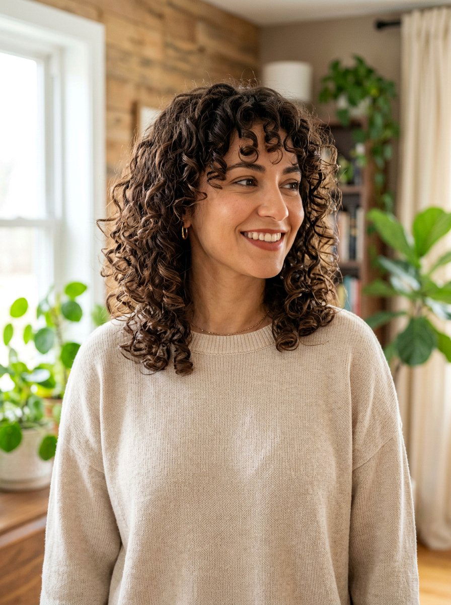 Shoulder Length Curly Hair With Face Framing Layers - 20 shoulder length haircut for curly hair - 20 shoulder length haircut for curly hair
